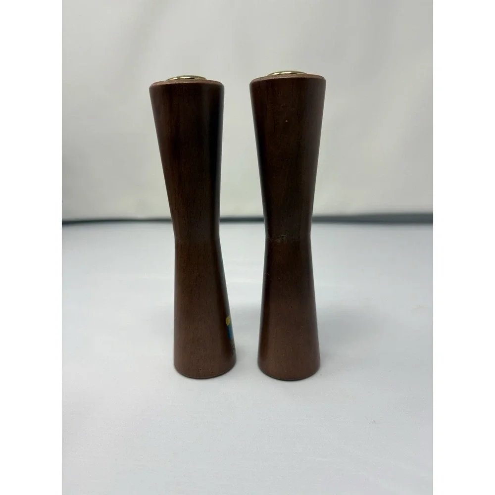 Vintage MCM wooden salt and‎ pepper shakers Florida Danish modern flamingo palm